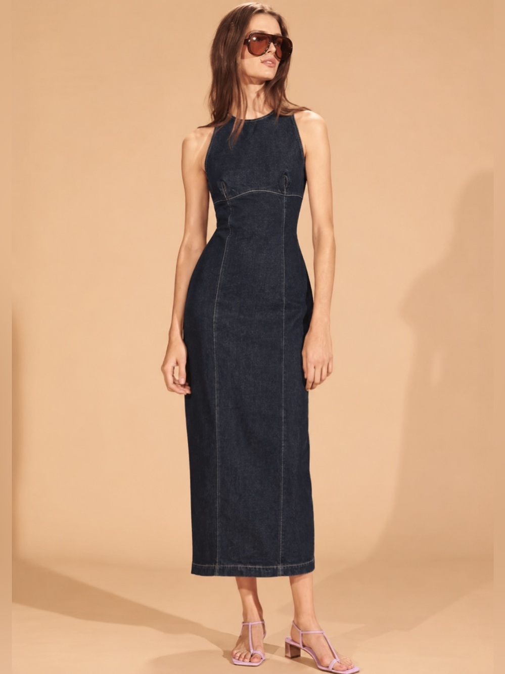 ZARA TRF DENIM MIDI DRESS